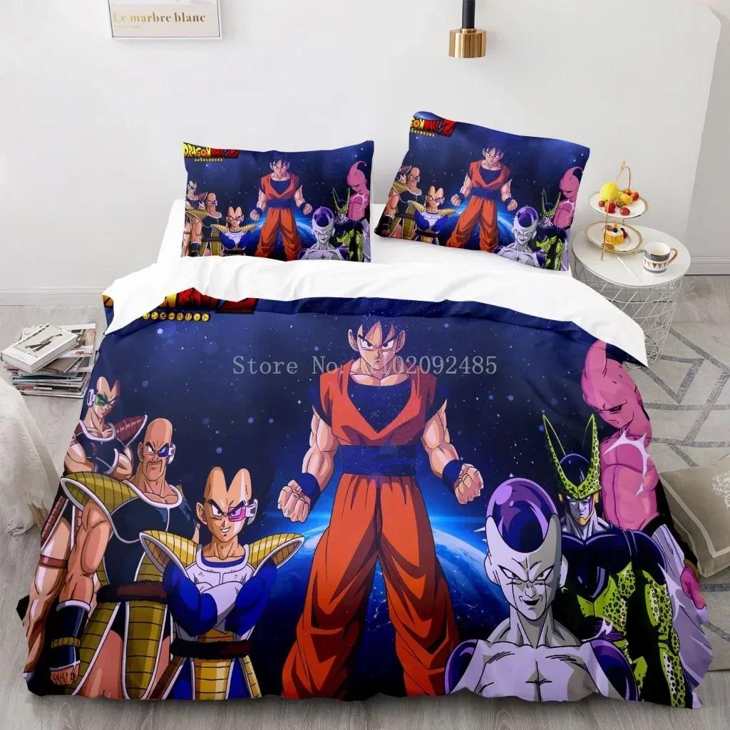 3D Print Dragon Ball Super Saiyan Son Goku Duvet Cover Bedding Set Double Twin Full Queen King Kids Bedclothes Quilt Cover