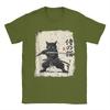 Vintage Anime Cat Japanese Art Funny Samurai Cat T Shirts Unisexs Cotton Vintage TShirt Round Neck Tees Short Sleeve Tops 5XL 6XL