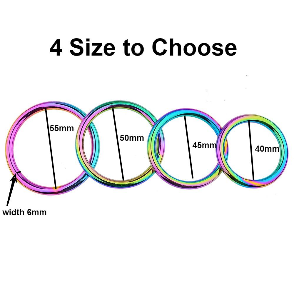 Colorful Metal Men Cock Ring Sex Toys for Man Masturbation Exercise Penis Ring Erection Enhancing Cock Sexual Stimulation Device