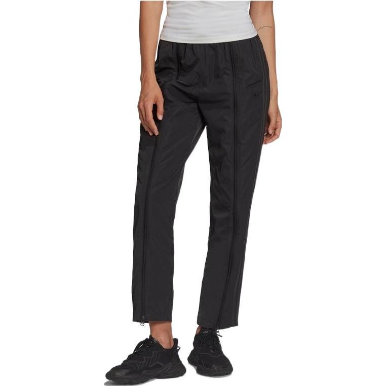 Adidas Originals Knitted Sweatpants Women's Black Moderate Straight Fit Pants HF7429