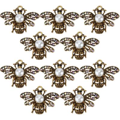 10pcs Brooch Pins Honey Bee Shapes Multipurpose Decorative Pearl Pins for Clothes Shoes Bags Hair