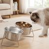 With Stand Stainless Steel Cat Bowl Fall-Resistant High Foot Dog Feeder Pet Food Bowl  Outdoor