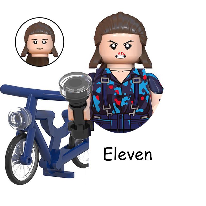 The Terrible Movie Upside Down Dustin Mike Lucas Will Eleven Model Building Blocks Enlighten Action Figure Toys For Children