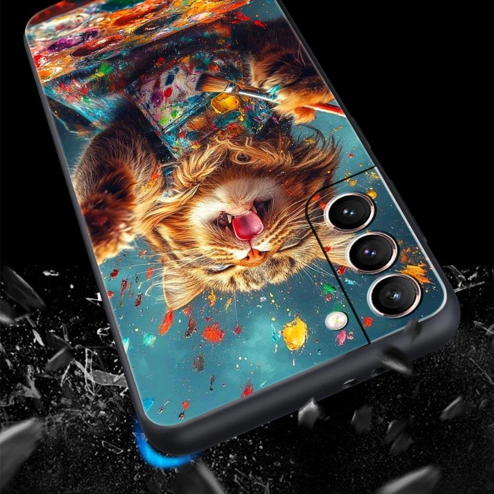 Cute Cat Phone Case for Samsung Galaxy S26 S25 S24 S23 S22 S20 S21 FE Ultra S25 Edge Plus 5G Soft TPU Cover Fundas Capas Bags