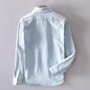 Cămașă casual din denim cu mânecă lungă și buzunar pentru bărbați - Top ușor cu nasturi pentru purtare zilnică