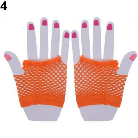 Lady Elastic Dance Costume Dance Party Fingerless Fishnet Mesh Hollow Gloves
