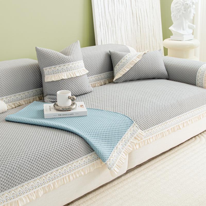 Light French Cool Bean Sofa Cushion Summer Mat Cushion Summer Non-Slip Leather Sofa Cover Towel