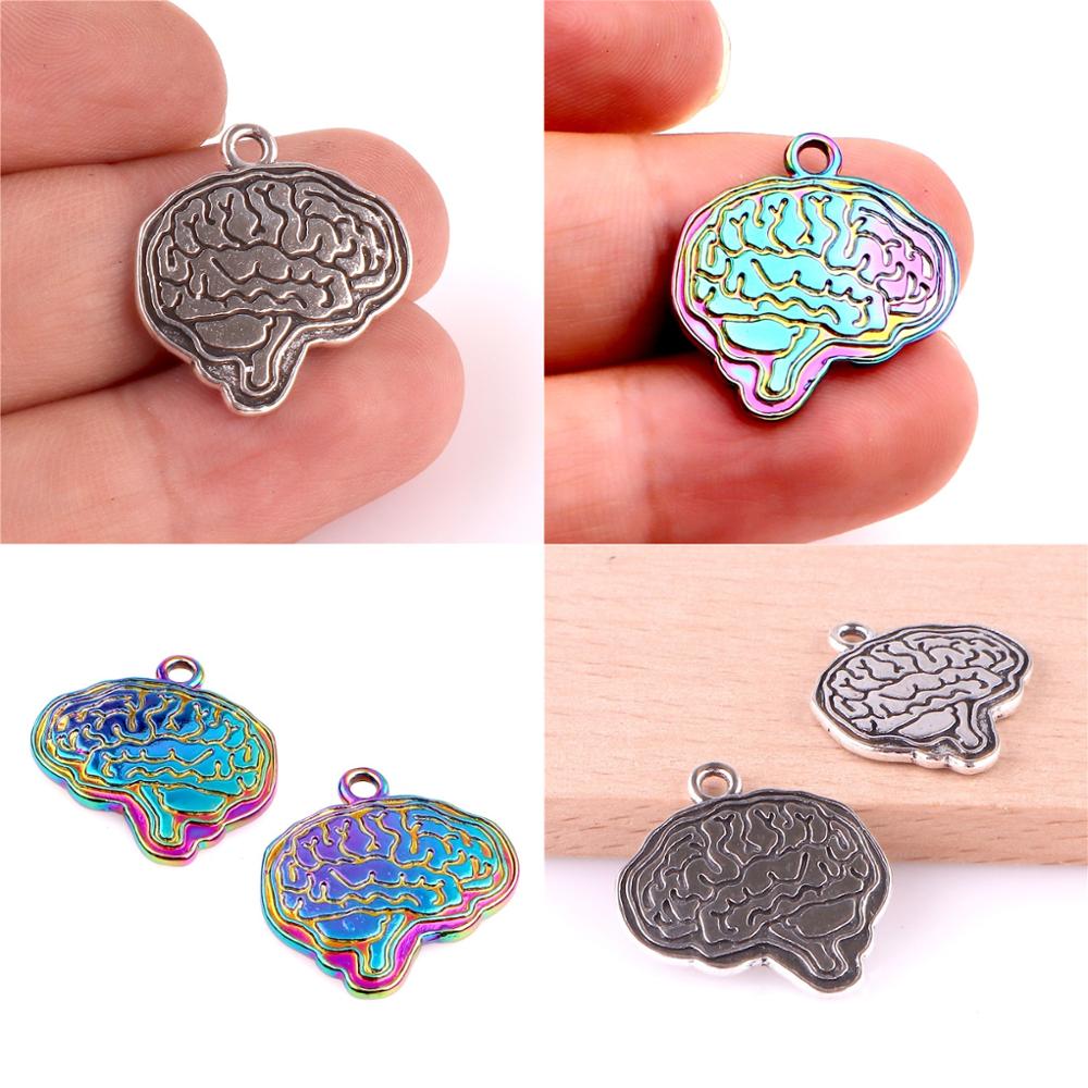 20Pcs Antique Medical Organ Brain Pendant Charms For Necklace Bracelet Handmade Jewelry Making Accessories 23252