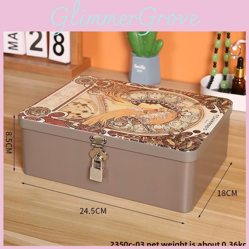Modern Simple Storage Box With Lock For Office Desk And Makeup Organizer