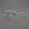 Italian Vintage Square Semi-Rimless Titanium Eyeglass Frame Business Style