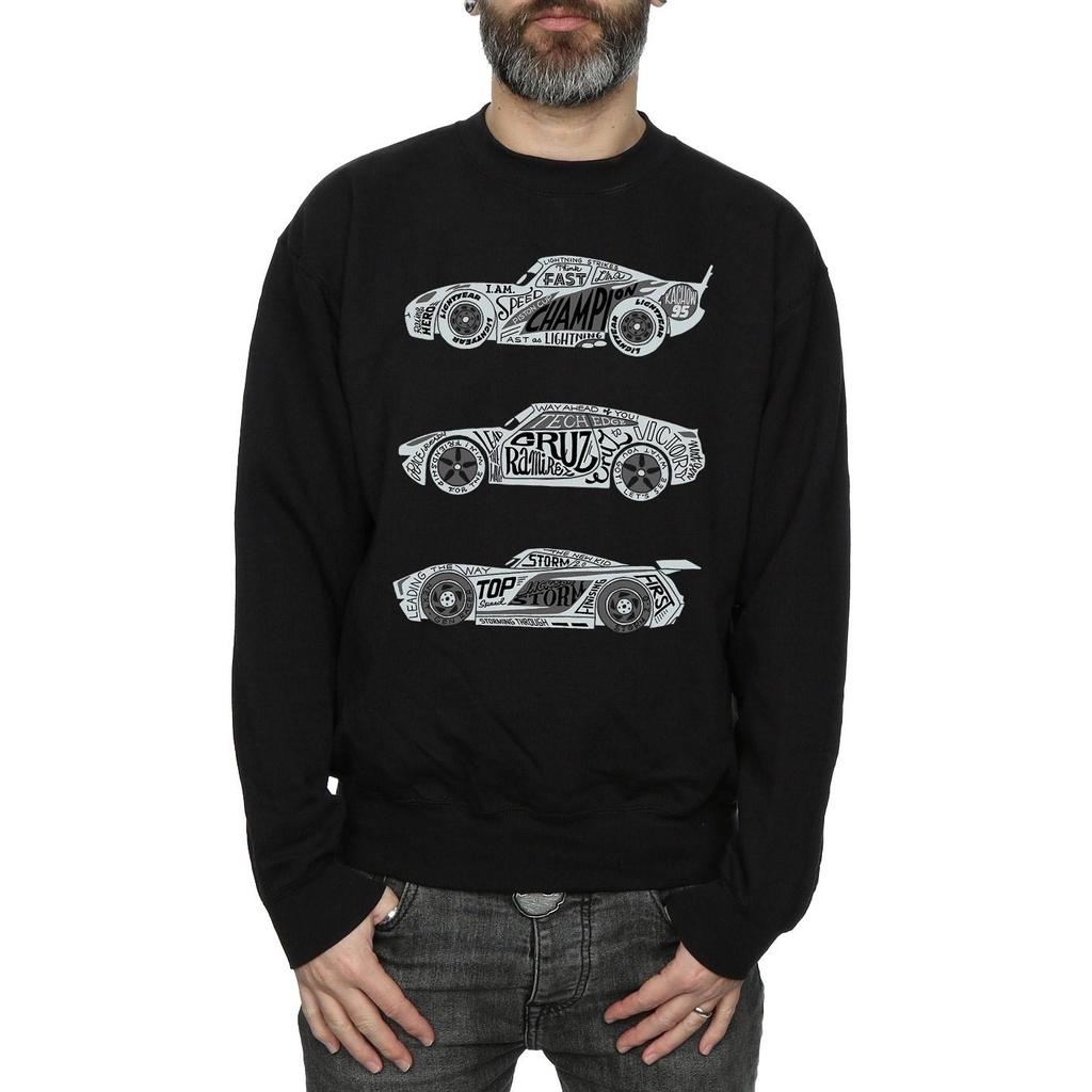 Disney Mens Cars Text Racers Sweatshirt