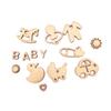 100Pcs Mini Laser Cuts Wood Shape Baby Pram Rocking Horse Pacifier for Home Party Decoration Craft Project
