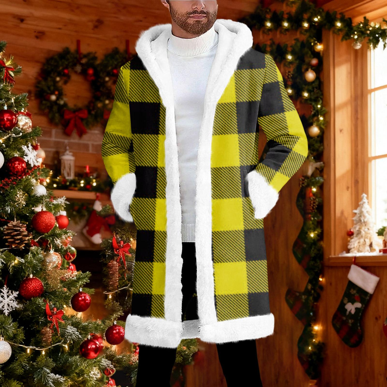 

Men s Hooded Hood Cardigan Long Keep Warm Coat XL