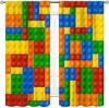 Building Blocks Toy Curtains Boys Room Abstract Colorful Plastic Brick Geometric Printed Pattern Window Curtain Polyester