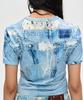 ADSB ANDERSSON BELL (Essential) Daniel Denim Print T-Shirt Atb1133W(Denim Blue)