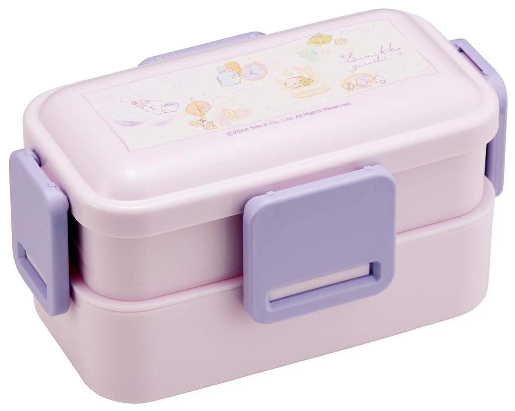 Skater Bento for Soft Made in Sumikko Gurashi Omajinai PFLW4AG Box, 2-Tier, 600ml, Women, Antibacterial, Filling, Dome-Shaped Lid, Japan, (Charm)