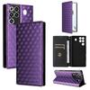 Cubic Grid Texture Flip Leather Phone Case