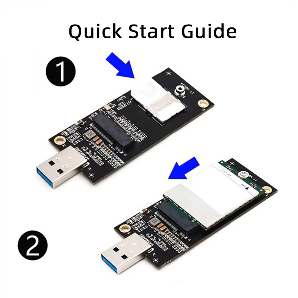 Cablecc Key-B M.2 NGFF WWAN to USB 3.0 Adapter Riser Card with SIM Slot for 3G4G5G LTE Wireless Module Modem Card