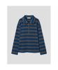 8SECONDS Round Collar Striped T-Shirt Blue