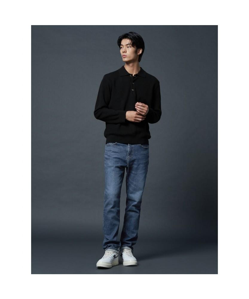 SHIFT.G Wool Blended Polo Neck Sweater Black