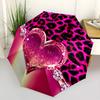 1pc Leopard Heart Automatic Open/Close Umbrella, 8-Rib Sturdy Frame, Umbrella for Travel, Everyday, Formal Events Yy251126001