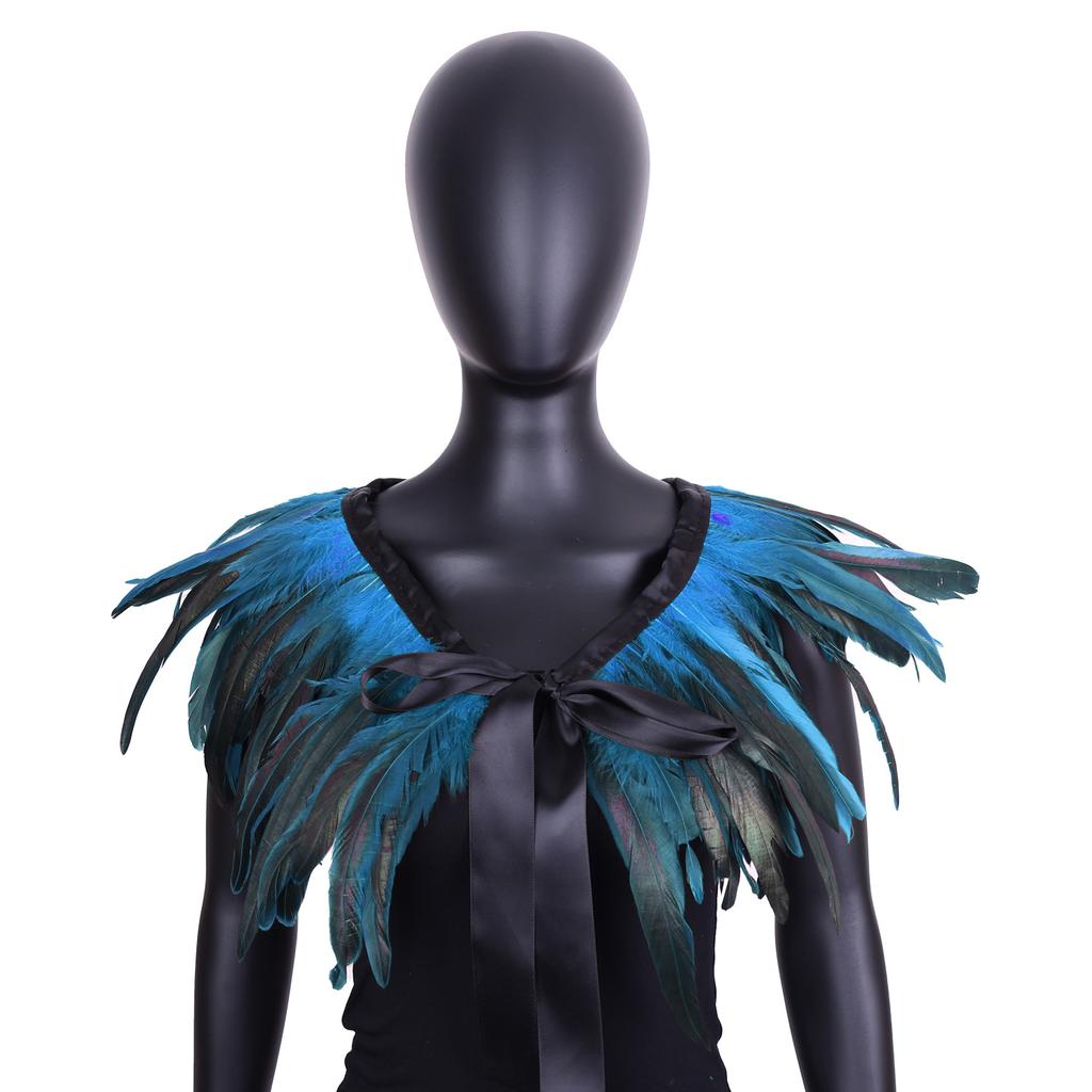 Gothic Style, Feather Shawl, Halloween, Party Dance, Performance Dress Up, Chicken Feather Accessories, Cloak