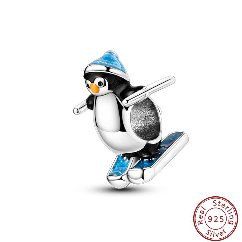 100% Copper Snowman Penguin Fireplace Warm Winter Series Charms Beads 3Mm Diy Fine Jewelry Making