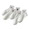 Women's Spring and Summer Embroidered Thin and Versatile Pure Cotton Short Socks