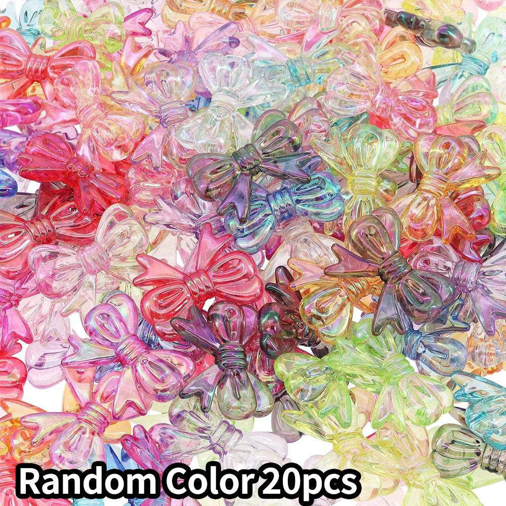 10/20/40 Stück 30 * 22 mm Acryl Schleifenperlen Transparente Farbe Perlen für Armband Halskette DIY Schmuckzubehör Sortierte Farbe