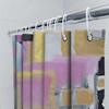 Modern Abstract Shower Curtain Bathroom Decor Artistic Colorful Pink Gold Blue Yellow Black Gray Size Customizable Waterproof Fa