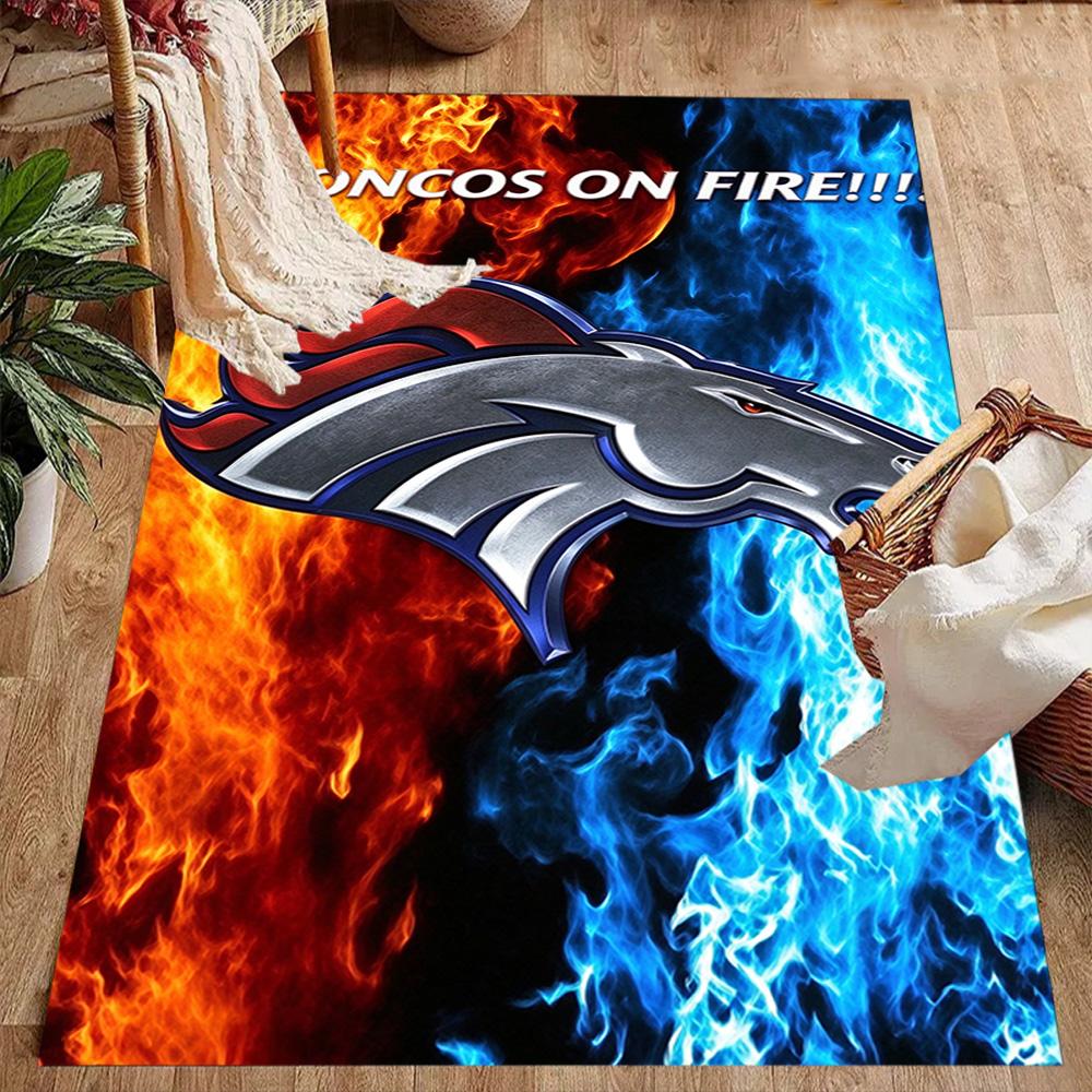 Denver Broncos Logo Floor Rug Office Rug Design For Decorate Room Hallway Outdoor Dining Room Antislip Carpet Decorate Offices Best For Christmas