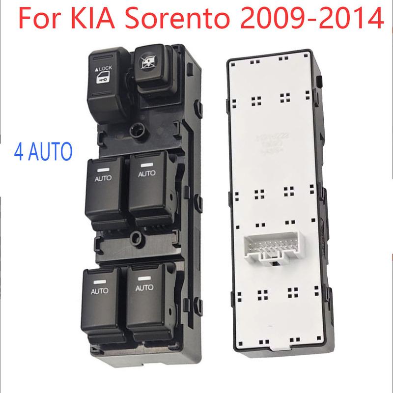LHD Elektrischer Hauptfensterschalter für KIA Sorento 2009-2014 Vorne Links Fensterheber Bedienknopf 4 AUTO Autozubehör