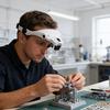 Head Magnifier With LED Light, Adjustable Headband, 5 Interchangeable Lenses 1.0X‑3.5X, For Model Making, Repair, Jewelry Work