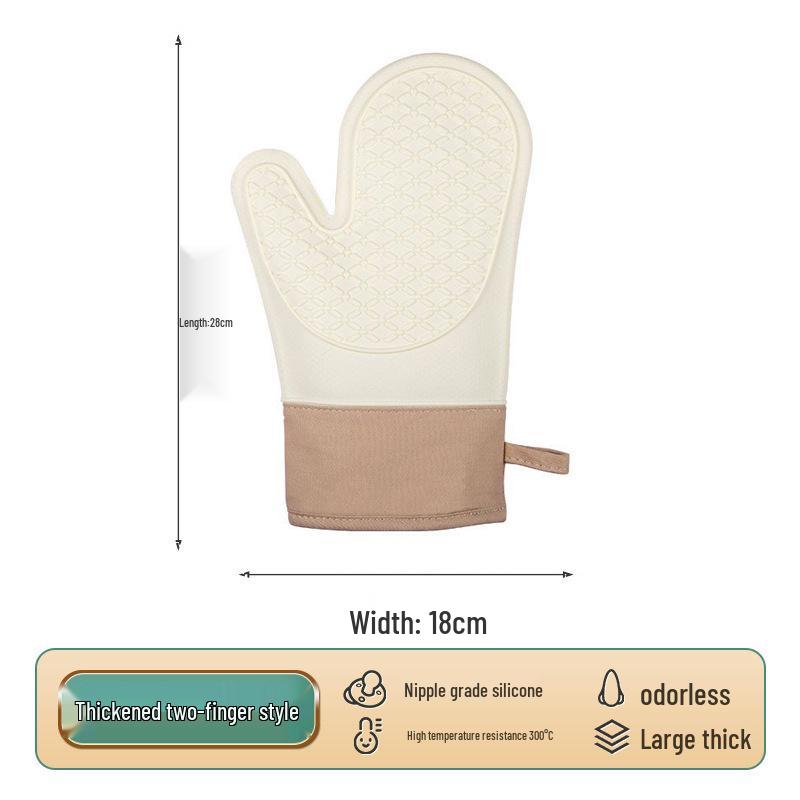 Thickened Silicone Non-Slip Oven Gloves: Heat Resistant, Anti-Scald Kitchen & Microwave Hand Clips