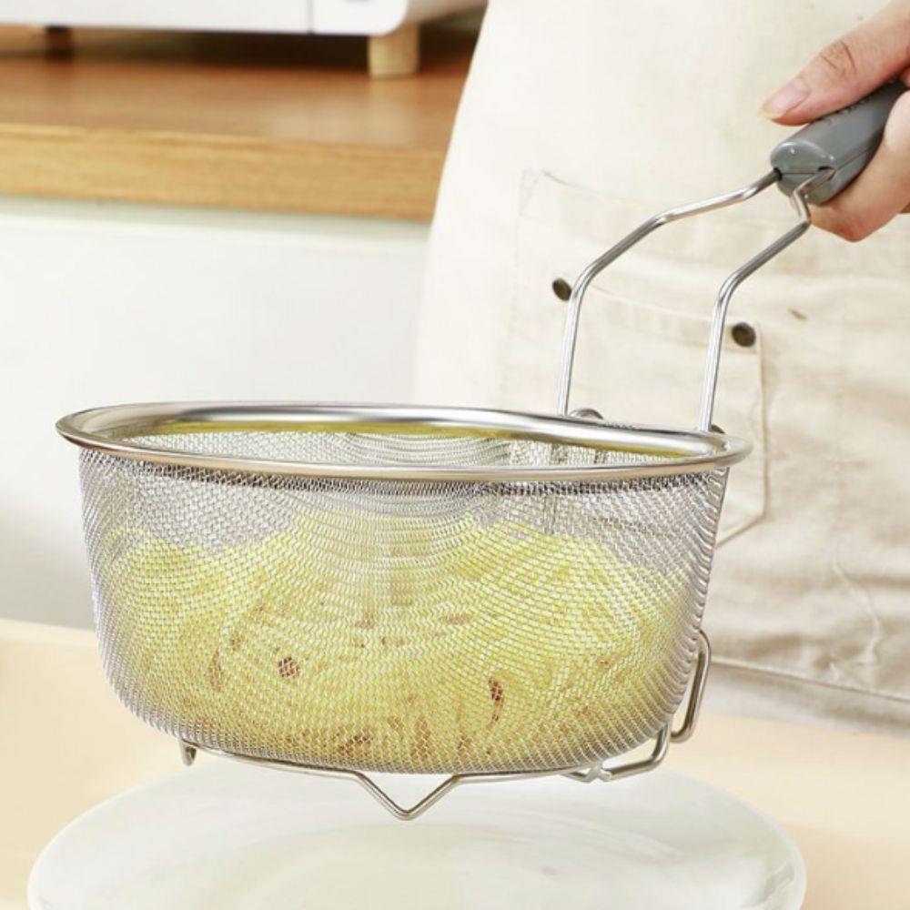 Hook Design Stainless Steel Fry Basket Heat-resistant Noodle Drainer Hot Pot Strainer  Home