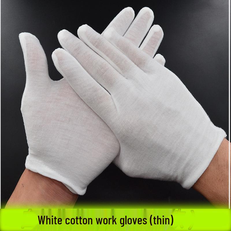 

Влагостойкие рабочие перчатки средней толщины из белого хлопка