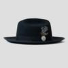 Warm Soft Lightweight Wool Felt Fedora Hat with Feather British Style Autumn Winter Versatile Unisex Adjustable Band