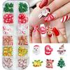 36/60 Pcs Kawaii Mini Snowman Xmas Tree Nail Charms 3D Reindeer Santa Claus Nail Rhinestones Resin Christmas Nail Gems