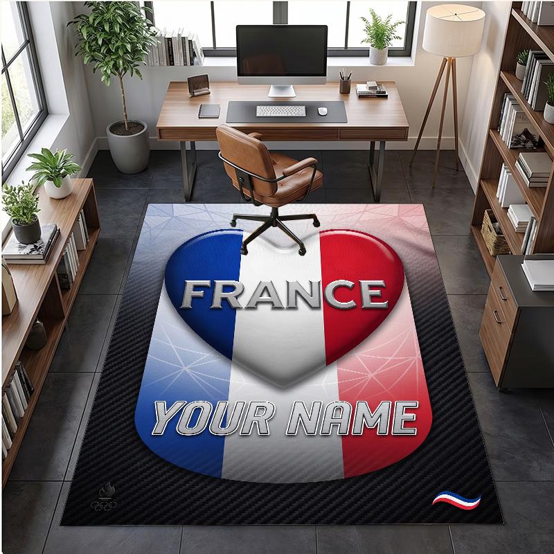 Crystal Velvet Rug France national football team Print Custom Name Text Floor Mat Home Decor