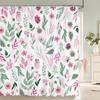 3D Shower Curtain Nordic Style Flowers Plant Leaves Printed  Waterproof Polyester Fabric Bath Curtains For Bathroom With Hooks