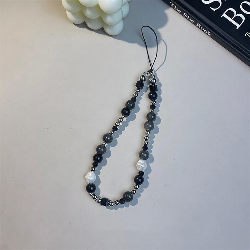 Ins Y2K Heart Phone Charm Strap Flower Bead Pendant Korean Girl Accessories Hanging Rope