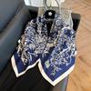 New 91 square scarf silk scarf female alphabet printing four seasons fashion landscape painting retro printing square scarf versatile