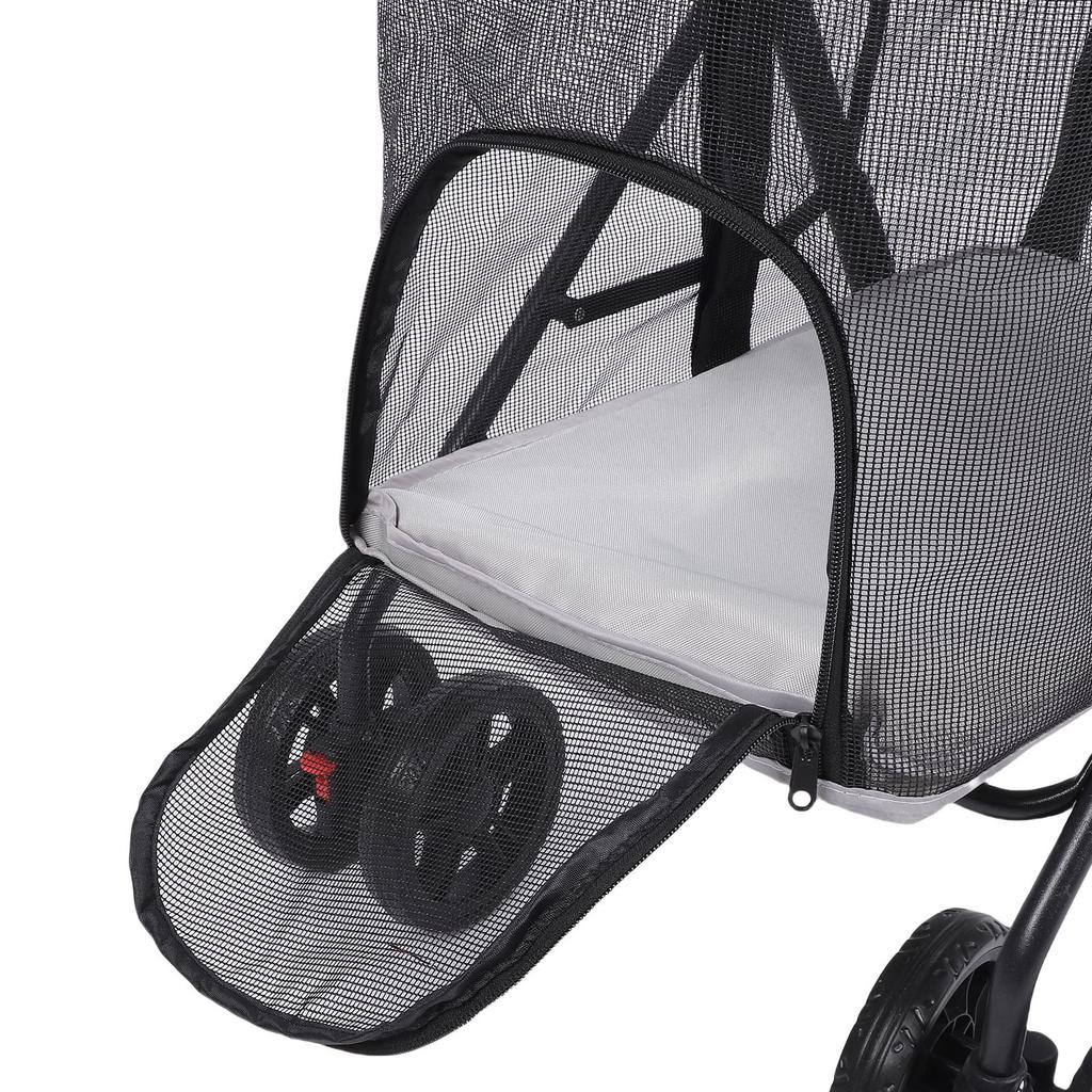 Pet Stroller One Click Folding Cat Stroller 4 Wheels Dog Wagon with Sun Shades and Cup Holder for Travel Foldable Dog Stroller
