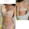 Small Chest Push-up Anti-sagging Lace Underwear Top Lift Thin Strapless Invisible Non-slip Bra Set