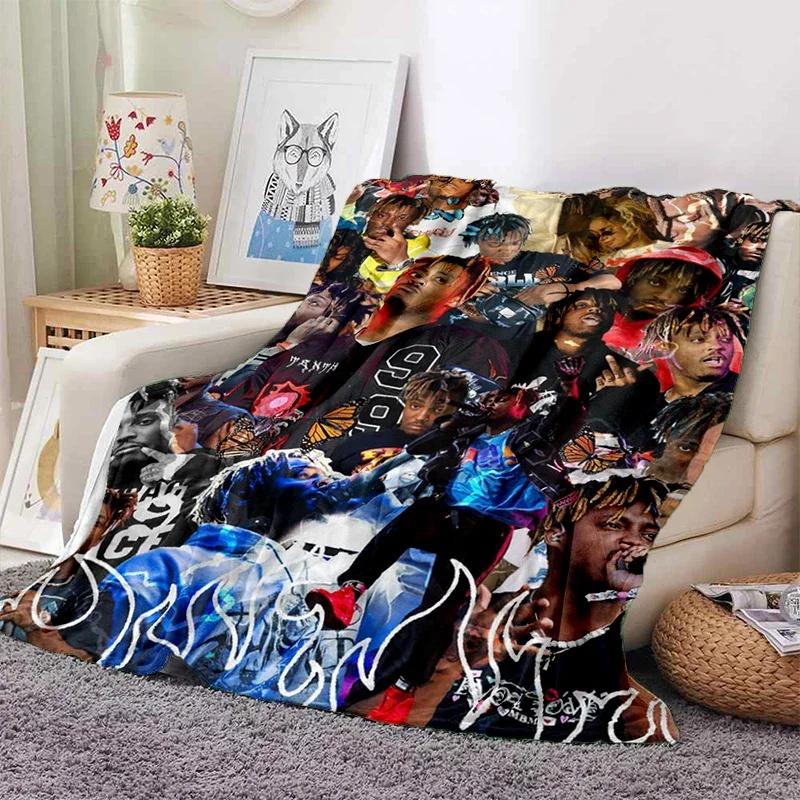 HD Juice WRLD 999 3D Legende Rapper Star Weiche Plüschdecke, Flanell-Überwurfdecke für Wohnzimmer Schlafzimmer Picknick Bett Sofa Abdeckung