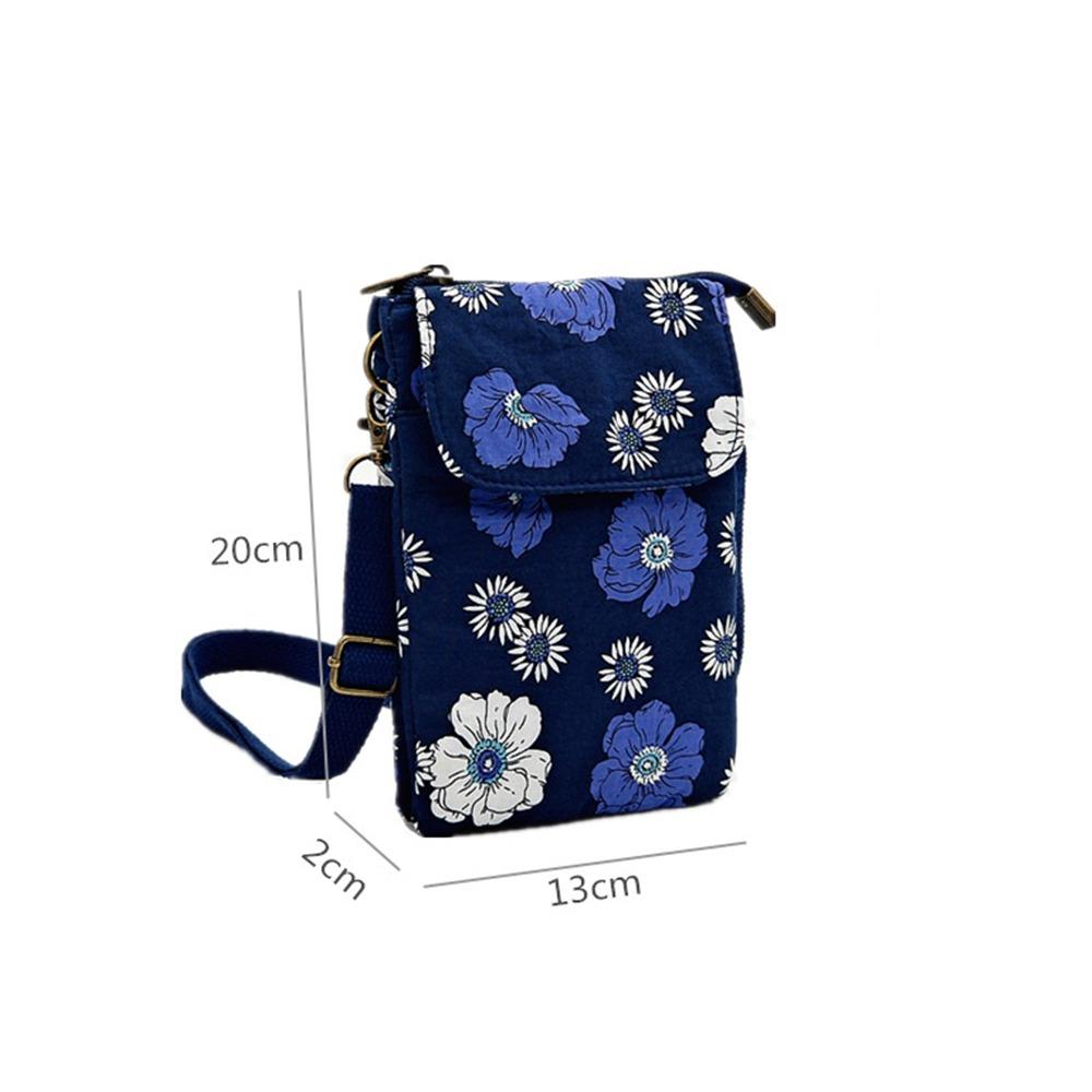New Adjustable Strap Crossbody Bag Print Five-layer Phone Purse Fresh Pastoral Handbags Women