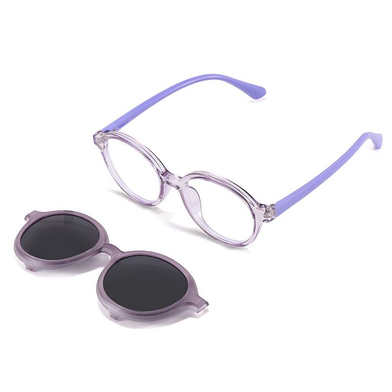 

Set of Eyeglasses Round Boy Glasses Frame Dual-purpose Anti Blue Light Prescription Lenses Myopia Prescription Lenses Children Astigmatism Eyeglass 0