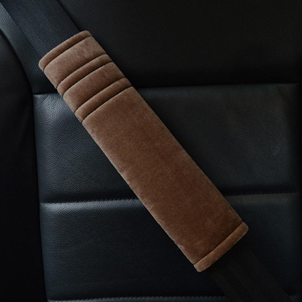 2Pcs/set Car Seatbelt Covers Velvet Shoulder Soft Plush Cushion Adjustable Belt Cover for Truck Backpack Straps Accessories