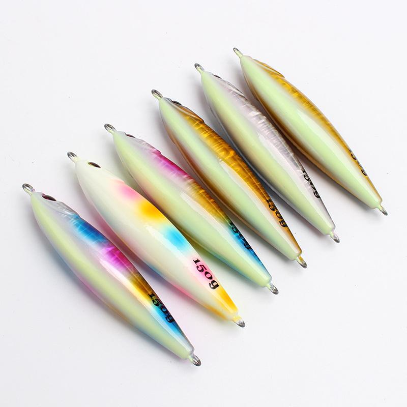 Iron Plate Lead Fish Sinker Jigging Lure with Night Glow for Sea Bass Salmon & Catfish-Freshwater & Saltwater Use