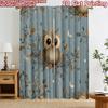 2D Flat Printing 2pcs Curtain Curtain Moonlit Owl On Branch Digital Printed Polyester Drapes Birthday Party Perfect for Yard &